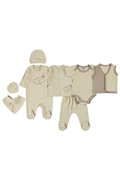 Civil Baby Kız Bebek 8'li Zıbın Setleri - Kahverengi 0-1 Ay