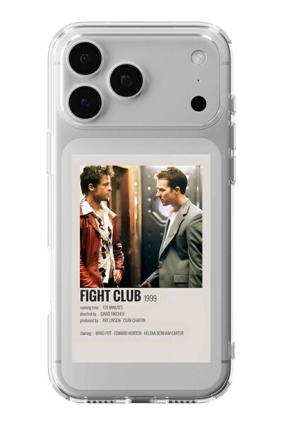 Multitronic حافظة شفافة مطبوعة بتصميم ملصق نادي القتال متوافقة مع هاتف iPhone...