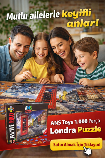 NOVENTRA Puzzle 1000 Parça – Londra Manzarası | Büyük Boy 48x68 cm | Yetişkin...