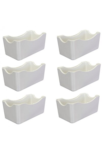 Raki Set of 6 rectangular melamine sugar sachet holders 6.5x12x5cm white