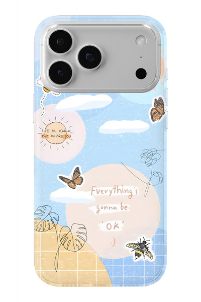 Multitronic حافظة شفافة مطبوعة بتصميم Life is Tough متوافقة مع هاتف iPhone 17...