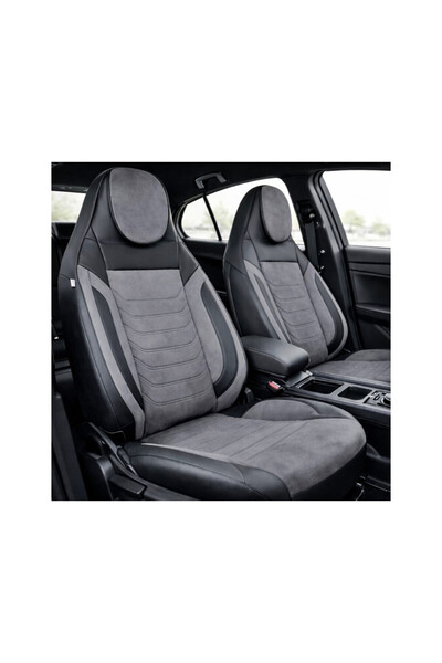 Lumi LUXURY Huse scaune auto universale fractionate Premium cu tetiera fata i...