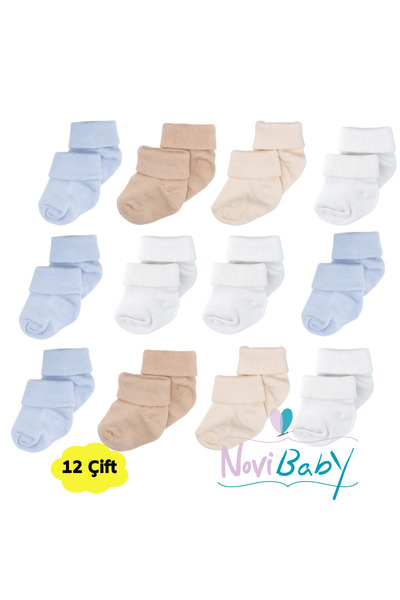Novibaby 12 Pack Newborn Baby & Kids Socks Bamboo I New Boy I Girl Baby Socks