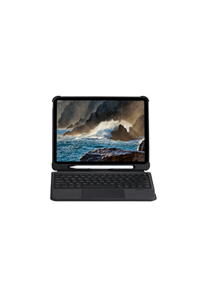 eco port حافظة تابلت T5207d لجهاز آيباد برو 11 (2022) مع لوحة مفاتيح LED - أسود