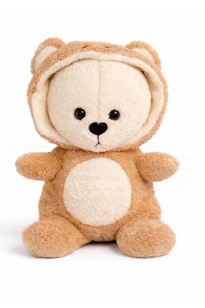 Heribom 60 Cm Kapüşonlu Sarıl Bana Ayı Peluş Ayıcık