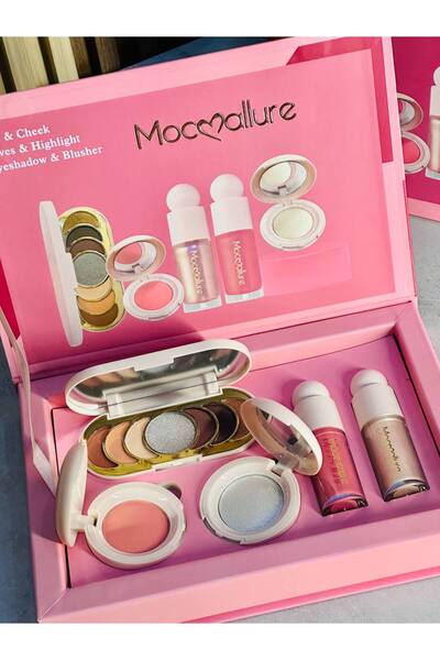 moc allure A complete makeup set for eyes and cheeks with a shimmering finish...