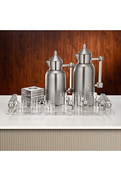Almarjan Tea & Coffee Set 21 Pieces Matt Nickel