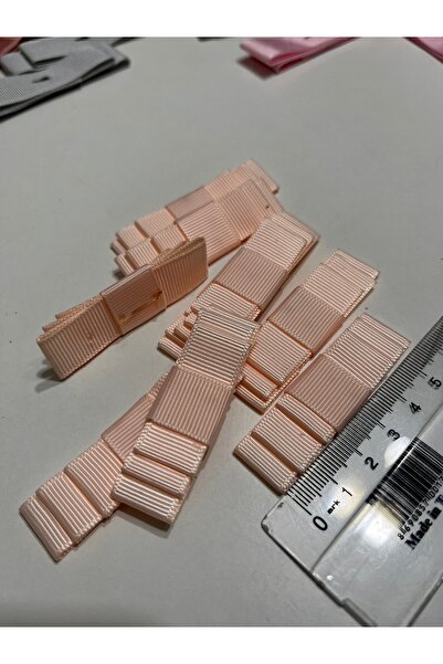 partici dükkanı Three Layers Grogen Ready-Made Bow Ribbon - Salmon Color - 6X...
