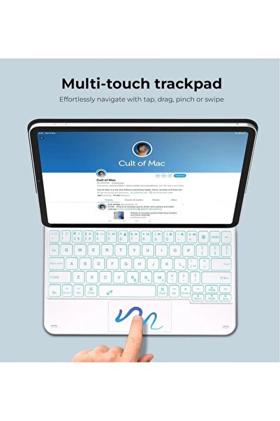 Fogy Ipad Pro 11 Inç 2024 M4 Uyumlu Magic Keyboard Touchpad Işıklı Türkçe Q Klavyeli Kılıf