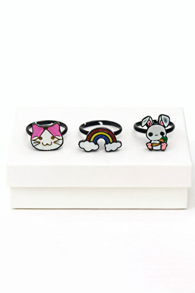 MakeWell Adjustable Kuromi Rainbow Cat Rabbit Butterfly Design Children's Rin...