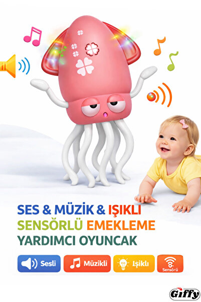 giffy Oyuncak Sesli Işıklı Sensörlü Akıllı Emekleme Oyuncağı – Bebekler İçin ...