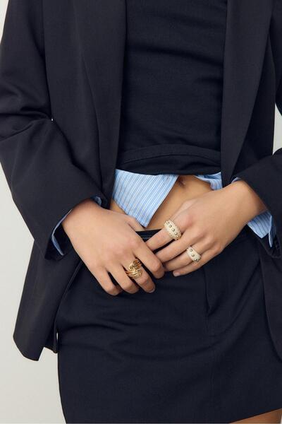 Stradivarius 3'lü zımba yüzük seti