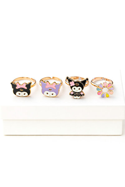 MakeWell Adjustable Kuromi Rainbow Cat Rabbit Butterfly Design Children's Rin...