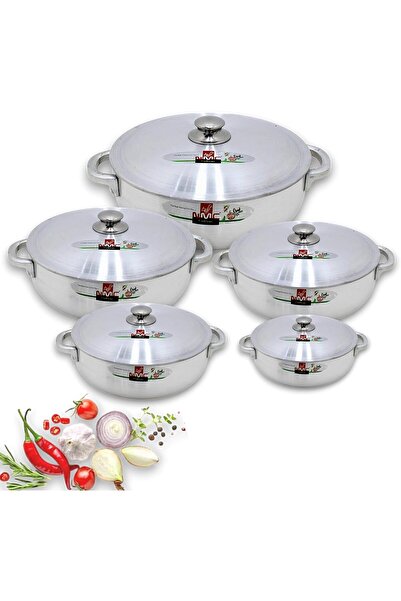 Al Nokhba Alnokhba 10-Piece Kitchen Cookware Set - Durable Aluminium Cookware...