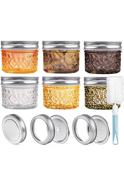 OEM YUEYEE 120 ml Preserving Jars with Screw-On Lids and Bands, Pack of 6