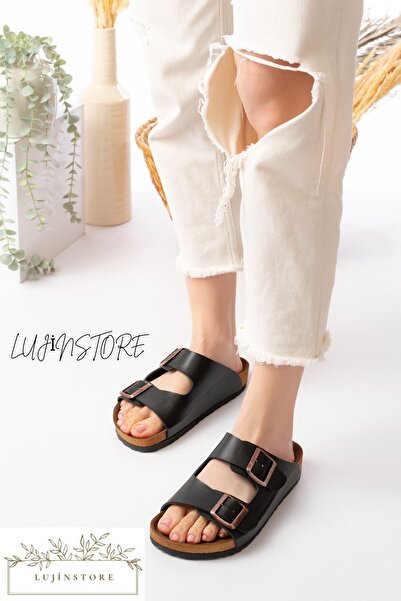 ljn lujinstore Luji̇nstore Double Buckle Unisex Slippers Comfortable Home and...