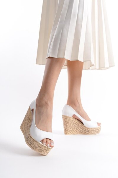 asmi shoes Women's belon white 11 cm platform wedge heel shoes - white