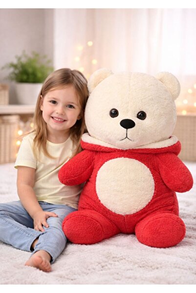 Heribom 60 Cm Kapüşonlu Sarıl Bana Ayı Peluş Ayıcık