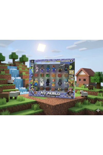 BFY TOYS Minecraft 24 Parça Blok Karakter ve Mini Figür Oyuncak Seti