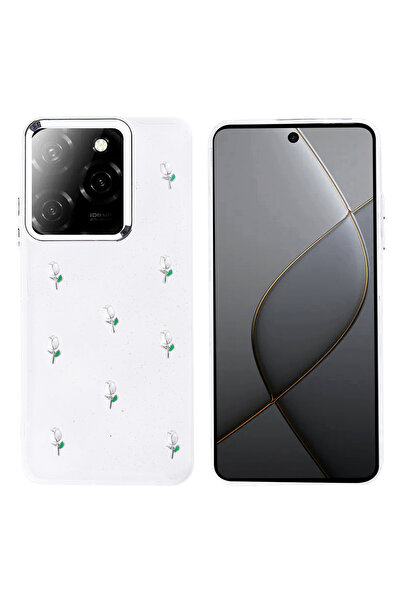 Ceponya جراب Infinix Hot 40 بتصميم وسادة هوائية وغطاء عمود شفاف فضي