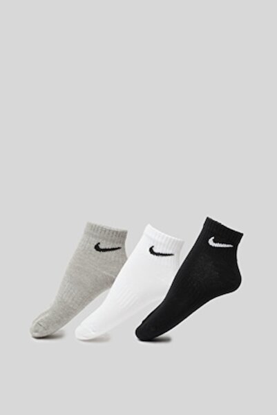 Nike Unisex Socks Set with Dri-Fit Technology - 3 Pairs, White/Black/Grey