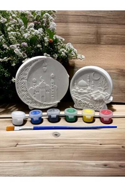 magnocandles Ramazan İslami Temalı Taş boyama Seti 2’li Ayaklı Küre