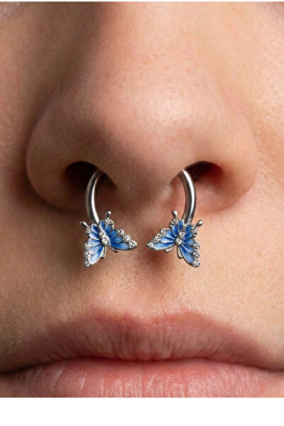 TakıLabirenti Kelebek Burun Halkası, Septum piercing,,Tragus Helix Kıkırdak, ...