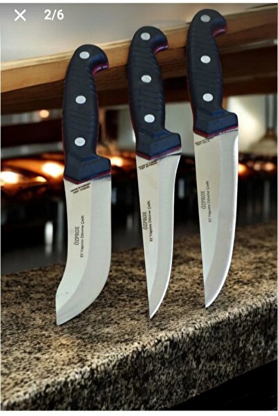 MERTCAN KNİFE Özprox El Yapımı Dövme Çelik 3 Parça Bıçak Seti - Paslanmaz Kes...