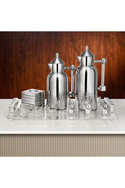 Almarjan Tea & Coffee Set 21 Pieces Silver