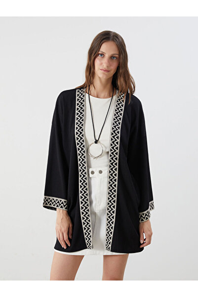 LC Waikiki Peak New Season Shawl Collar Patterned Oversized Women's Cardigan