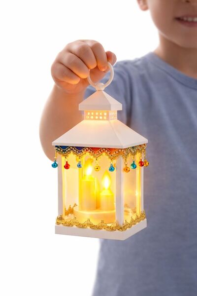 dehkah Ramadan Lantern Decorative Lamp with Electronic LED Candles and Colorf...