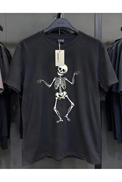 playwear PLAY WEAR Tricou unisex cu imprimeu I DON'T KNOW SKELETON, cu decolt...