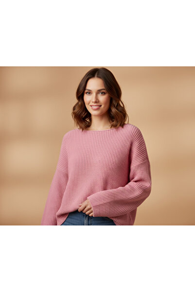 VARENZEA Pink Oversize Women's Knitwear Sweater