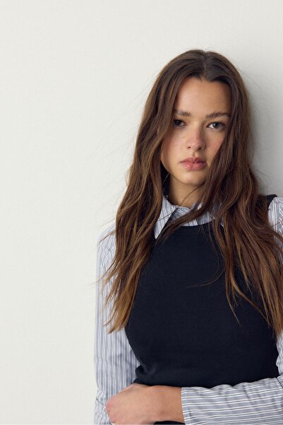 Stradivarius Basic dar kesim top