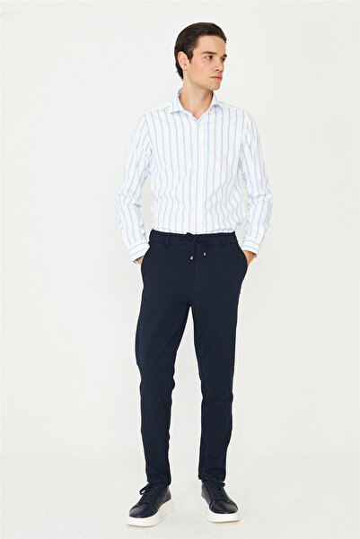 White Stone Navy Blue Jogger Pants