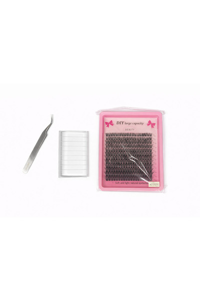 OEM DIY eyelash extension set with tweezers and holder – individual eyelashes...