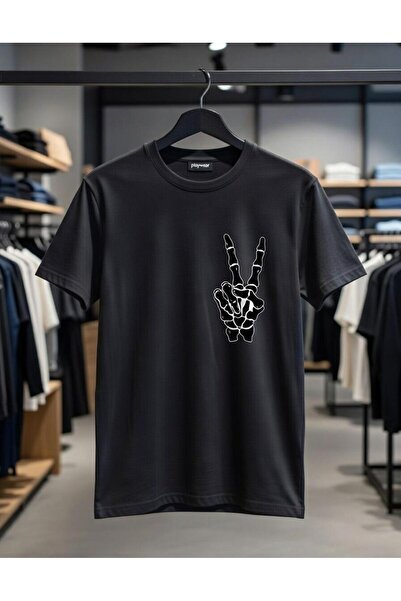 playwear PLAY WEAR Tricou unisex cu imprimeu BRS MARK SKELETON EL, cu decolte...