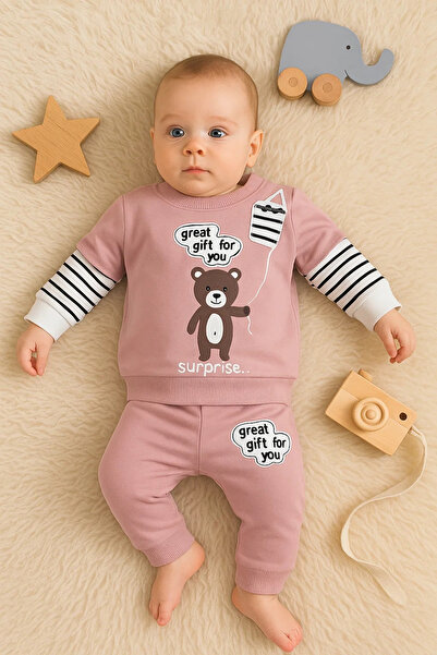 Beruflic Gift for You Patterned 2-Piece 100% Cotton Baby Girl Set