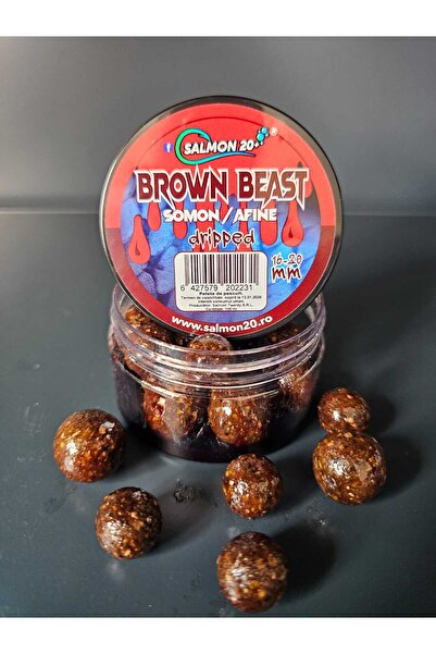 SALMON 20+ Boilies De Carlig Brown Beast 16-20 mm 100 ml