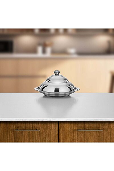 Almarjan Koozy Tray Stainless Steel Silver 30 cm