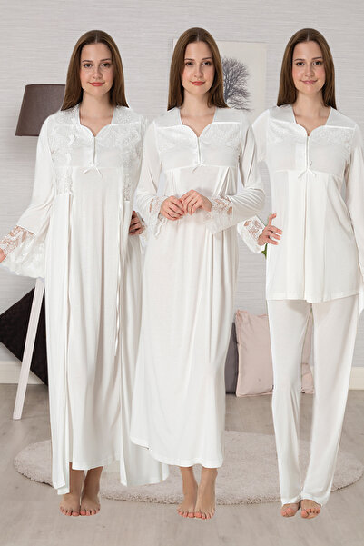 lohusahamile Lace Detailed Cotton 4-Piece Maternity Set