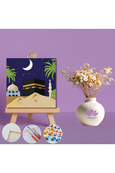 LİLYHOBBYLAND Mini Sayılarla Boyama İslami Eserler Kiti 20X20 cm-Kabe 1