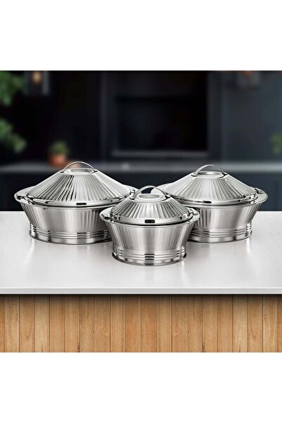 Almarjan Manara Hot Pot Set 3 Pieces Silver