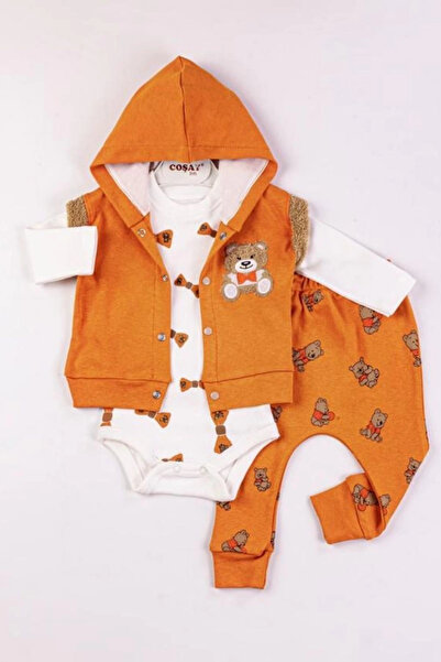 Beruflic 3-Piece Baby Boy Set with Bear Embroidered Vest