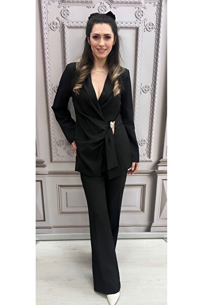 OnlyForYou Elegant women's suit, jacket and wide leg pants
