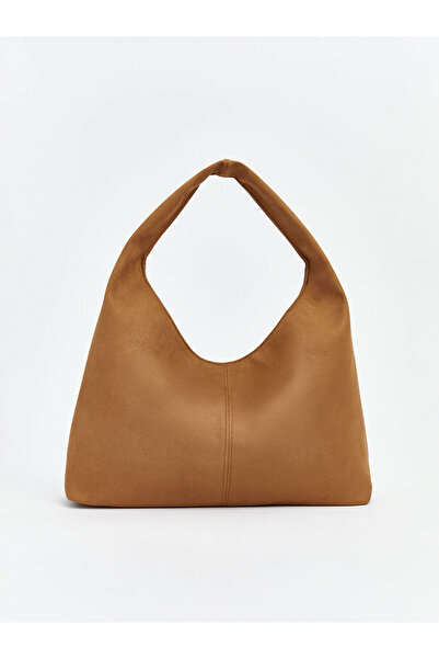 LC Waikiki Shining Choices Women's Suede Moon Bag from Shining Store