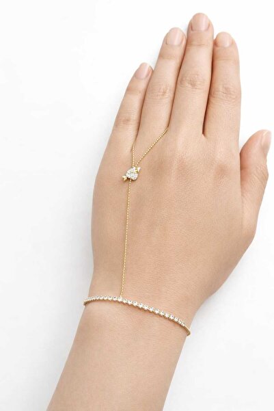 Stelo Forte Elegant Zircon Stone Heart Figured Gold Color Stainless Steel Sha...