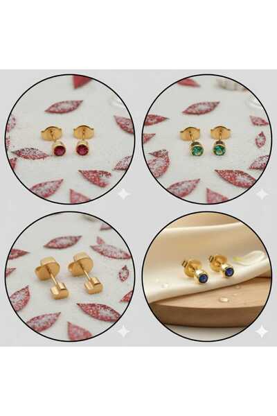 Nefertiti 14 Ayar Altın Kaplama Kararmaz 2 Yıl Garantili Çelik Küpe