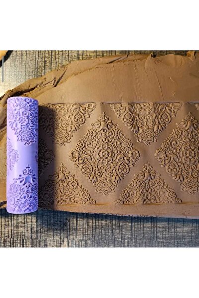 Enbceramic 10 CM SERAMİK-POLİMER KİL KURABİYE DOKU RULOSU DESEN OKLAVASI KALIBI