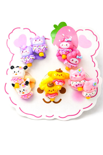 MakeWell مجموعة مشابك للأطفال بتصميم زهرة اللوتس من كورومي ماي ميلودي سينامارول